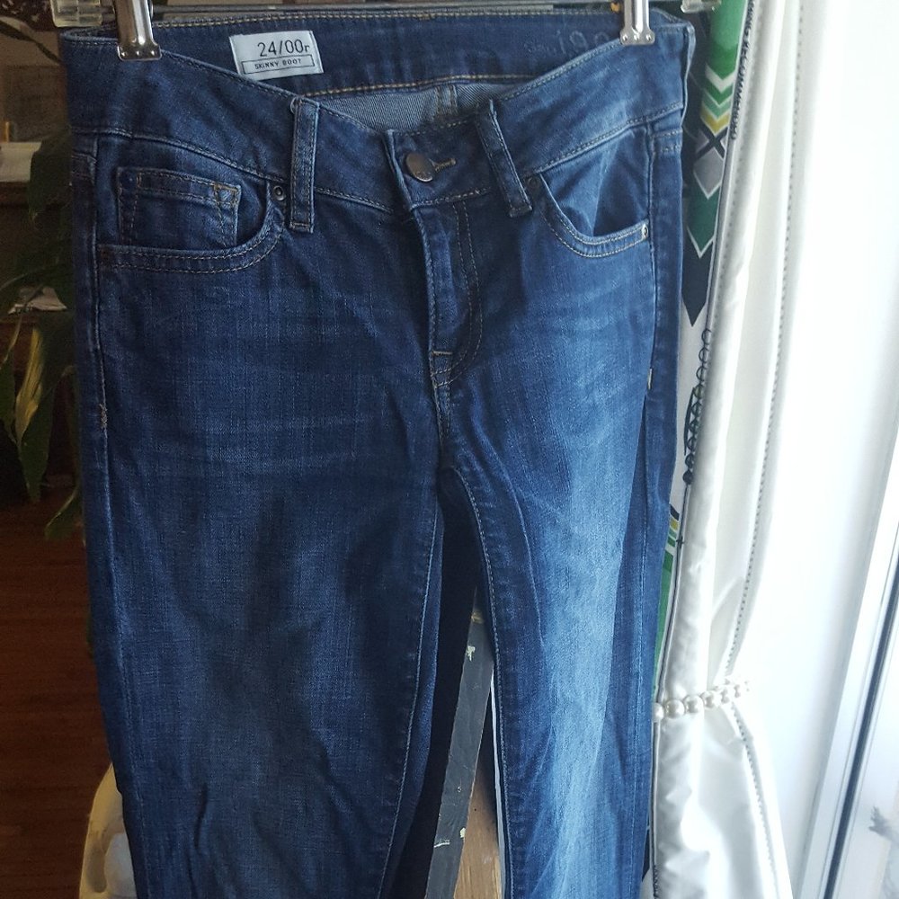 Gap blue jeans skinny boot cut dark wash sz 24 00r